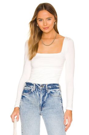 Superdown Sofia Square Neck Top In White