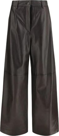 P.A.R.O.S.H. Lederbroek - Dames - Leren Broeken - Bruin - M - Leer - Broeken