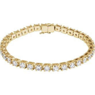 Diamond2Deal 14k Gold 8 CTW Lab-Grown Diamond Line Bracelet 7.25