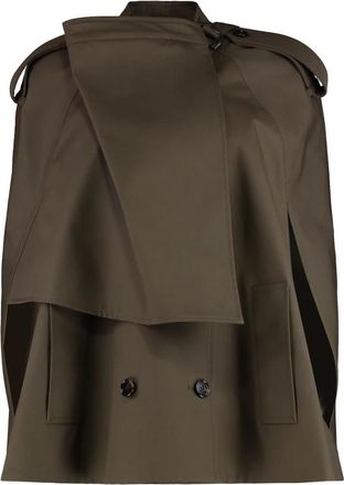 Burberry Cotton Cape - Dames - Zomerjassen - Groen - L - Katoen - Jassen