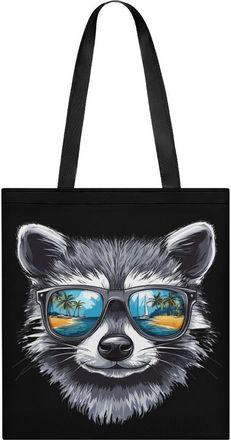 Generic Raccoon With Glasses Tote Bag for Women Men Shoulder Bags Purses Pouch Handbags