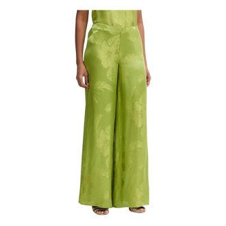 Retrof&ecirc;te Broeken, Dames, Groen, L, Satijn, Antoinette Pant