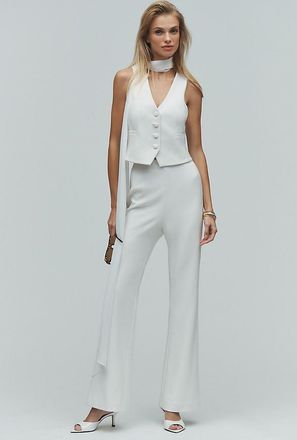 BHLDN Crepe High-Rise Flare Pants