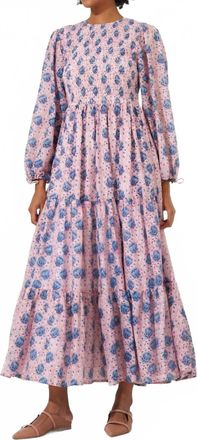 Oliphant Versailles Smocked Top Maxi Dress In Petal