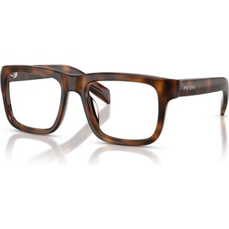 Prada 52mm Rectangle optical glasses in Tortoise at Nordstrom