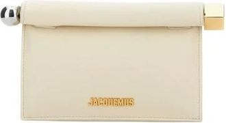 Jacquemus Clutches, female, White, ONE SIZE, Small Rond Carr&eacute; Clutch