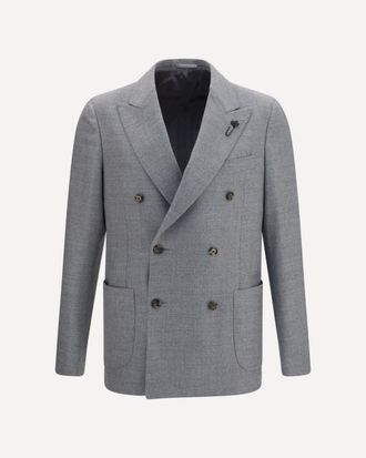 Lardini Double-breasted wool-blend Jacket Male 54