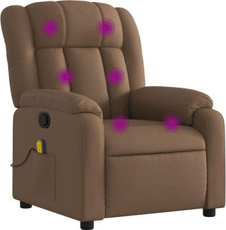 vidaXL Vidaxl - Sill&oacute;n Reclinable Con Masaje De Tela Marr&oacute;n