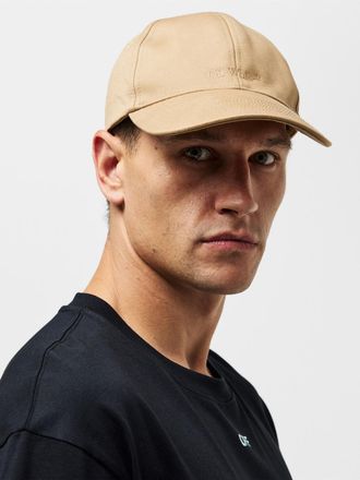Off-white Mens Smr Logo Baseball Cap Beige Accessories > Beanies & Hats