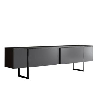 Calicosy LUXURY TV Stand With 2 Drop-Down Doors, 180 Cm Wide in Charcoal