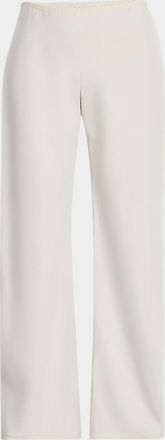 The Row Gala Silk-Linen Straight-Leg Pants