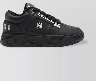 Amiri round toe leather sneakers with perforated detail