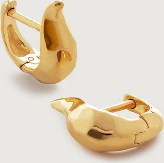 Monica Vinader Gold Deia Lyre Huggie Earrings