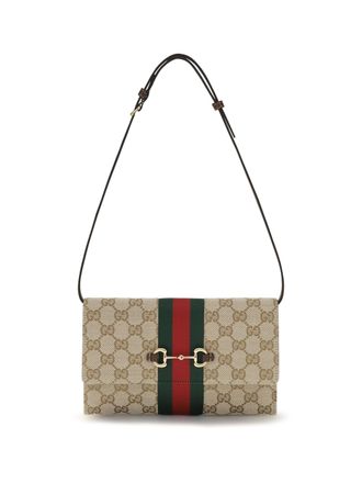 Gucci Womens Wallet Horsebit Web Gg Canvas Sand-Dark Brown-Green-Black Fabric & Purses Sand/dark Brown/green/black