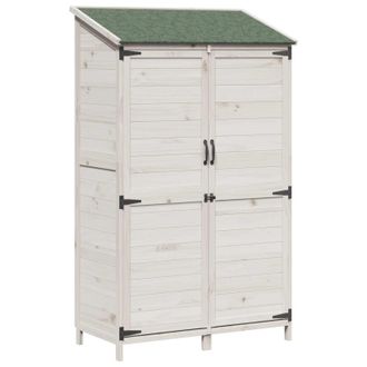 vidaXL Cobertizo De Jard&iacute;n Con Techo Blanco 106,5 X 56 X 176 Cm Vidaxl