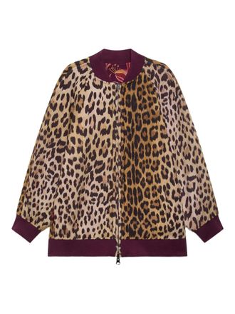 Maliparmi leopard floral-print reversible sweatshirt - women - Wool/Nylon/Polyester - 44 - Purple