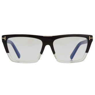 Tom Ford Blue Light Block Square Ladies Eyeglasses FT5912-B 005 57