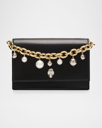 Alexander McQueen Small Chain-Embellished Skull Shoulder Bag