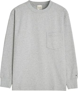 Snow Peak Cotton Heavy Longsleeve - Heren - Sweatshirts - Grijs - L - Katoen - Hoodies & sweatvesten