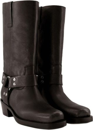 PARIS TEXAS Womens Roxy Boot Leather Black Calfskin Shoes