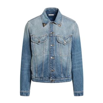 Versace Giacca in denim con dettagli Medusa - - Jackets - Uomo - Blu - L