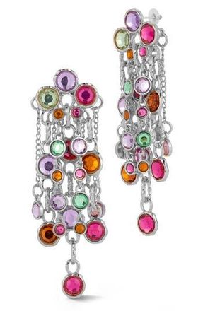 Sphera Milano Crystal Chain Drop Statement Earrings in Silver at Nordstrom Rack