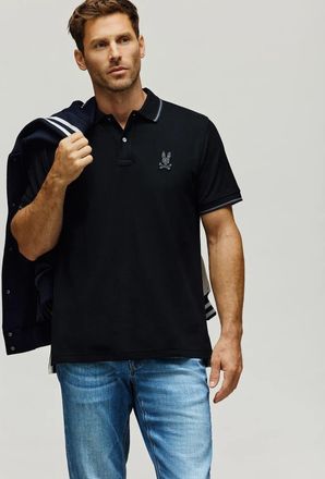 Psycho Bunny Mens Gabin Pique Polo 001 BLACK / XXXL