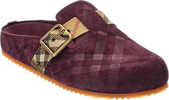 Burberry Check Suede Mule