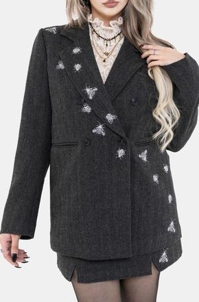 Disturbia Chrysina Sequin Embellished Blazer in Grey at Nordstrom, Size 8