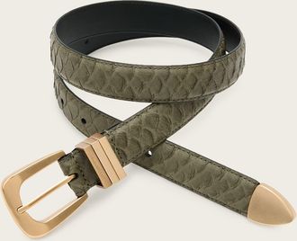 AllSaints Womens Cow Leather Nikita Snake Effect Leather Belt, Size: XS