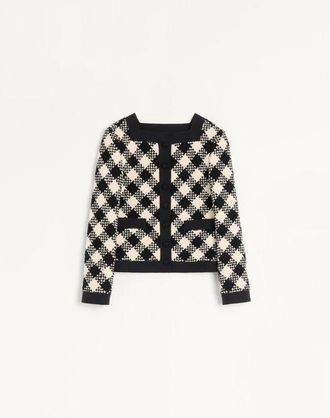 Valentino Damier Tweed Jacket Wo