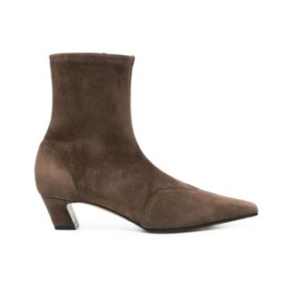 Khaite Nevada Stretch 40Mm Enkellaarzen - Dames - Schoenen - Bruin - Maat: 37 EU Su&egrave;de