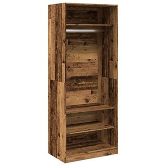 Berkfield Home Wardrobe Old Wood 80x50x200 cm Engineered Wood in Brown | Size: 80 x 50 x 200 cm