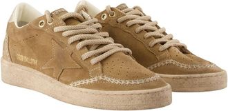 Golden Goose Womens Ballstar Sneakers - Golden Goose Deluxe Brand Leather Brown Calfskin Shoes
