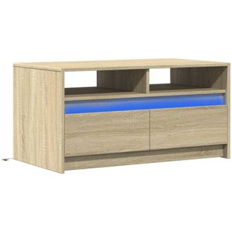 vidaXL Mesa De Centro Con Luces Led Madera De Ingenier&iacute;a Roble Sonoma Vidaxl