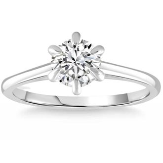 Pompeii3 90Ct Diamond Solitaire Engagement Ring 14k Gold Lab Grown 6-Prong