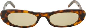 Saint Laurent Accessoires, Dames, Bruin, ONE Size, Nylon, Sl 557 Cat-Eye Zonnebril