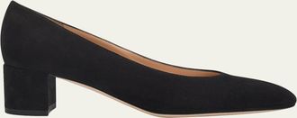 Gianvito Rossi 45mm Piper Suede Pointed-Toe Pumps