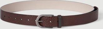 Brunello Cucinelli Glossy hammered calfskin belt with monili in Light Grey at Nordstrom, Size Xx-Large
