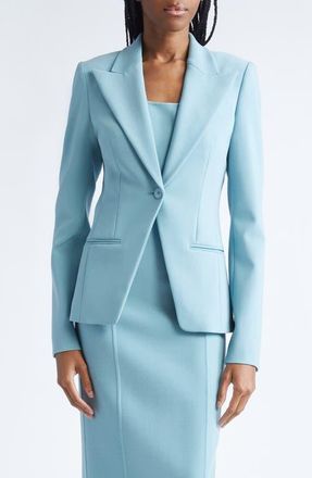 Michael Kors Peak Lapel Wool Blend Blazer in Seaglass at Nordstrom, Size 14