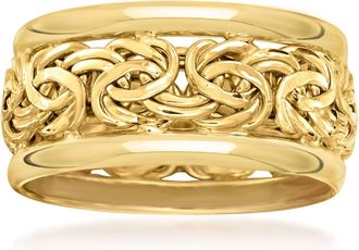 Ross-Simons 14kt Yellow Gold Bordered Byzantine Ring