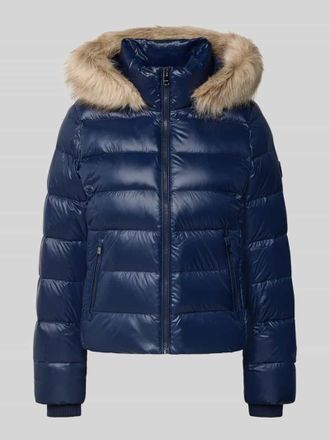 Tommy Hilfiger Slim Fit Daunenjacke in gl&auml;nzender Optik in Marine, Gr&ouml;&szlig;e XXL