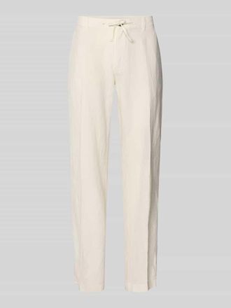 Selected Straight Leg Leinenhose mit Tunnelzug Modell LEROY in Offwhite, Gr&ouml;&szlig;e XXL