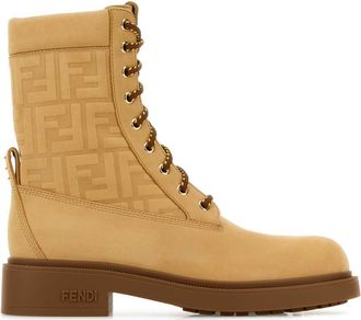 Fendi Beige Nubuck Fendi Fili Ankle Boots