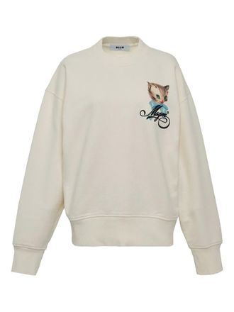Msgm Sweater met print - Beige