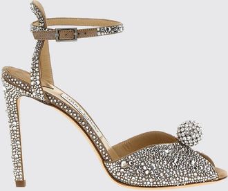 Jimmy Choo London Sandali Sacora in velluto con cristalli e tacco alto