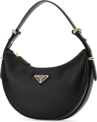 Prada Womens Black Leather Arqu&atilde;&uml; Handbag Nero Vitello Borse A Mano Bag