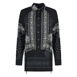 Pinko Shirts, female, Black, S, Printed Viscose Shirt