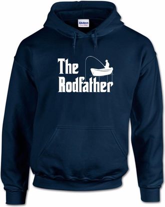 Bang Tidy Clothing Fishing Gifts Hoodie for Men - Mens Funny Carp Fishermen Hoodies Jumpers - Rodfather NAVY-XL