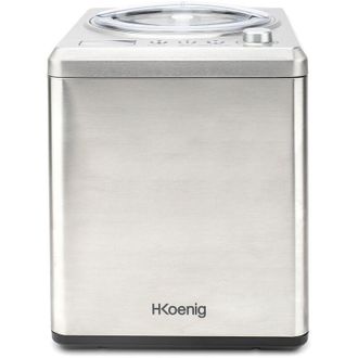 H.Koenig Hf340 M&aacute;quina Para Hacer Helados Caseros Y Sorbetes Profesionales, Heladera Con Compresor, 180 W, 2 Litros, Preparaci&oacute;n 30 Mins, Pantalla Lcd, Conserv